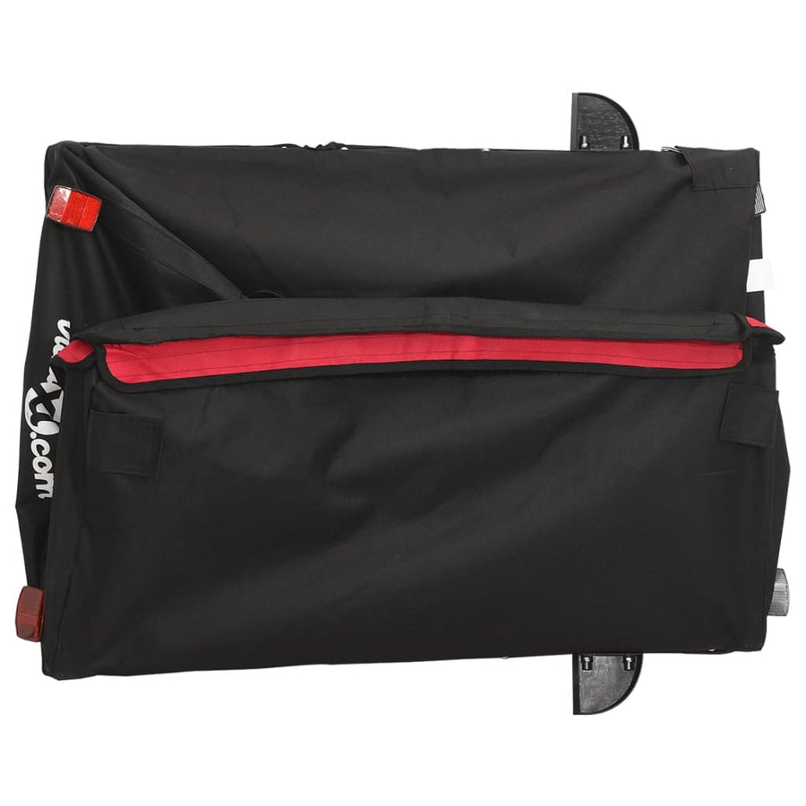 Fietstrailer 45 kg ijzer zwart en rood 134 x 69 x 59 cm Rood
