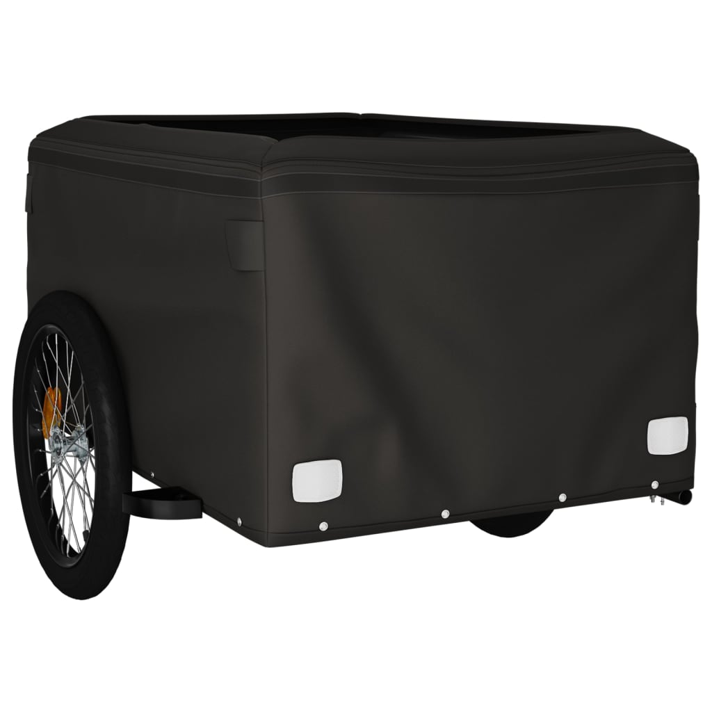 Fietstrailer 45 kg ijzer zwart en geel 134 x 69 x 59 cm Geel