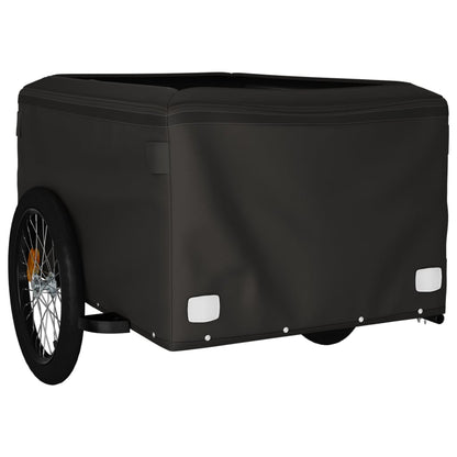 Fietstrailer 45 kg ijzer zwart en geel 134 x 69 x 59 cm Geel