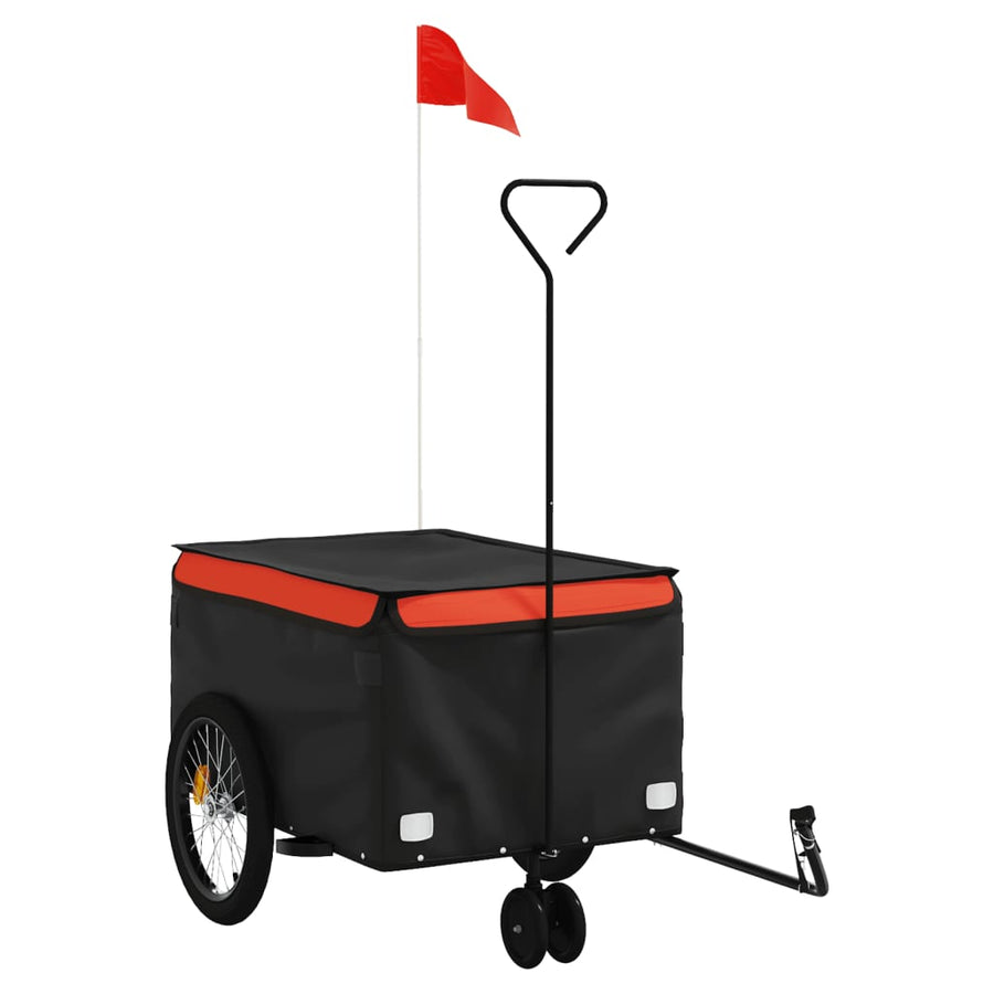 Fietstrailer 30 kg ijzer zwart en oranje