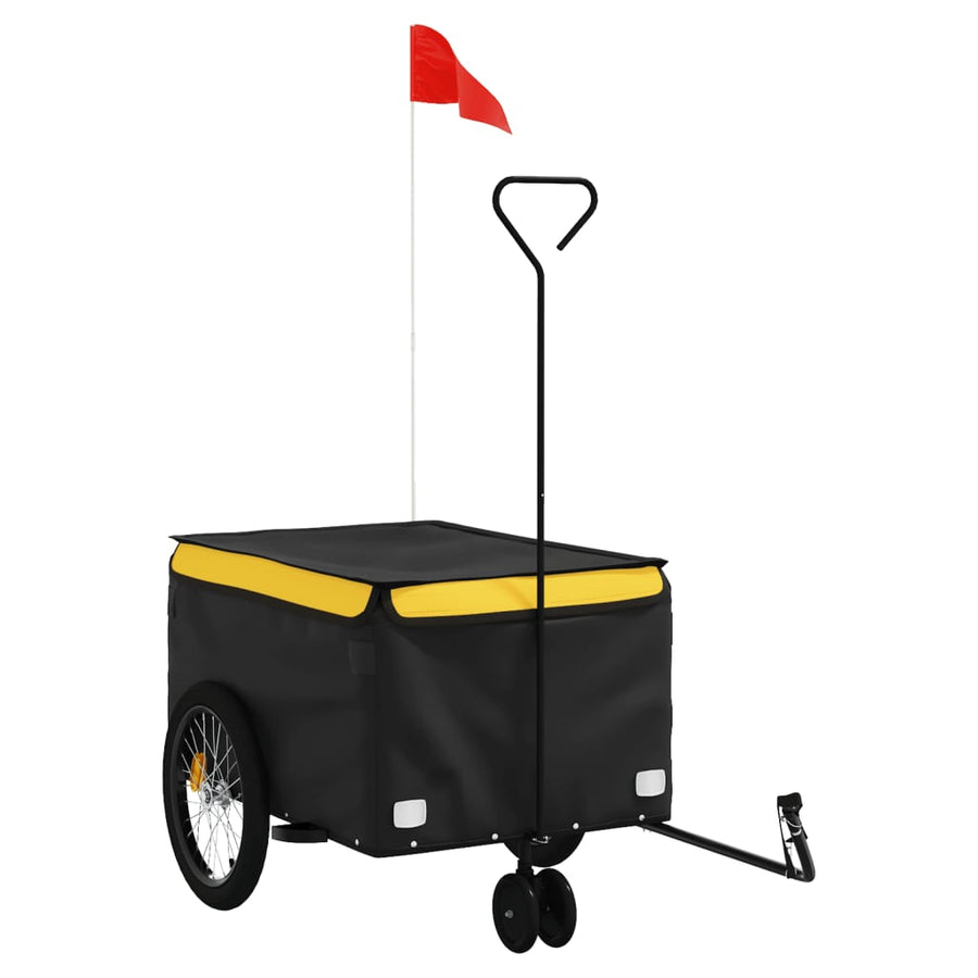 Fietstrailer 30 Kg Ijzer Zwart En Geel 124 x 53 x 45 cm