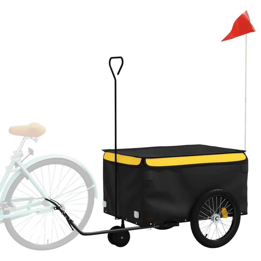 Fietstrailer 30 Kg Ijzer Zwart En Geel 124 x 53 x 45 cm