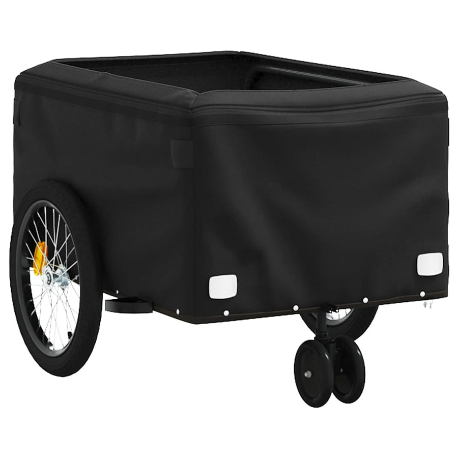 Fietstrailer 30 kg ijzer zwart en 124 x 53 x 45 cm Blauw