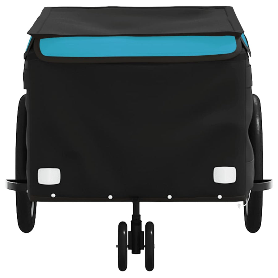 Fietstrailer 30 kg ijzer zwart en 124 x 53 x 45 cm Blauw