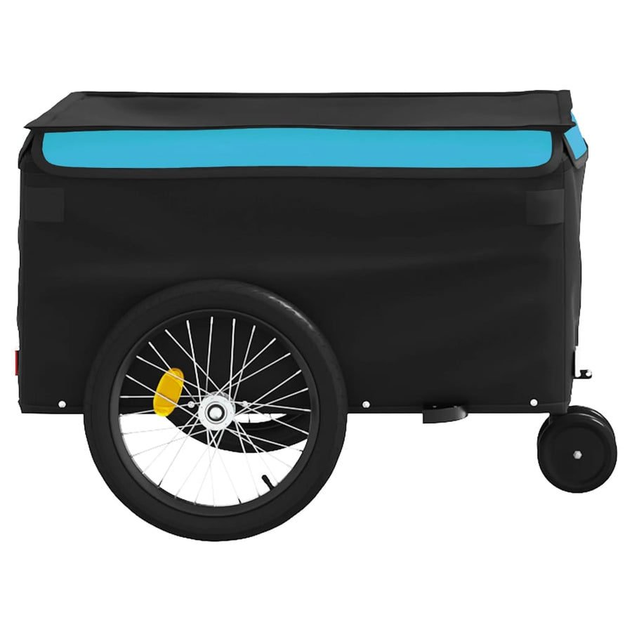 Fietstrailer 30 kg ijzer zwart en 124 x 53 x 45 cm Blauw