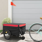 Fietstrailer 45 kg ijzer zwart rood