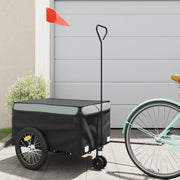 Fietstrailer 45 kg ijzer zwart grijs 124x62.5x52 cm