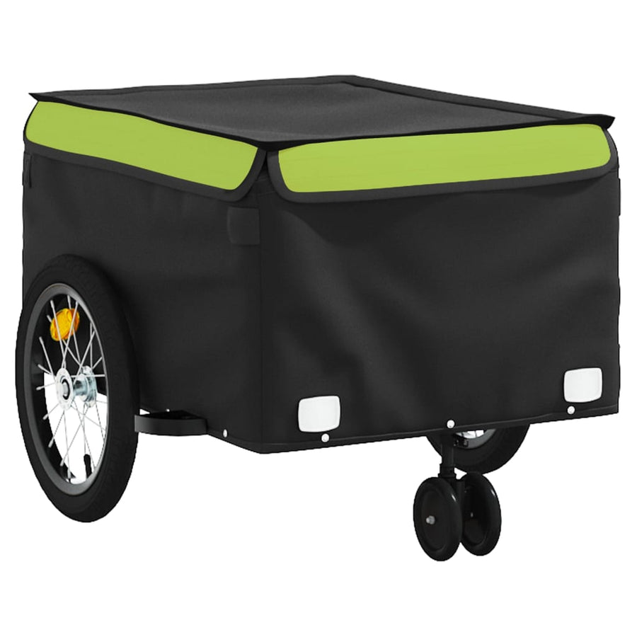 Fietstrailer 45 Kg Ijzer Zwart En Groen 62.5 x 124 x 52 cm