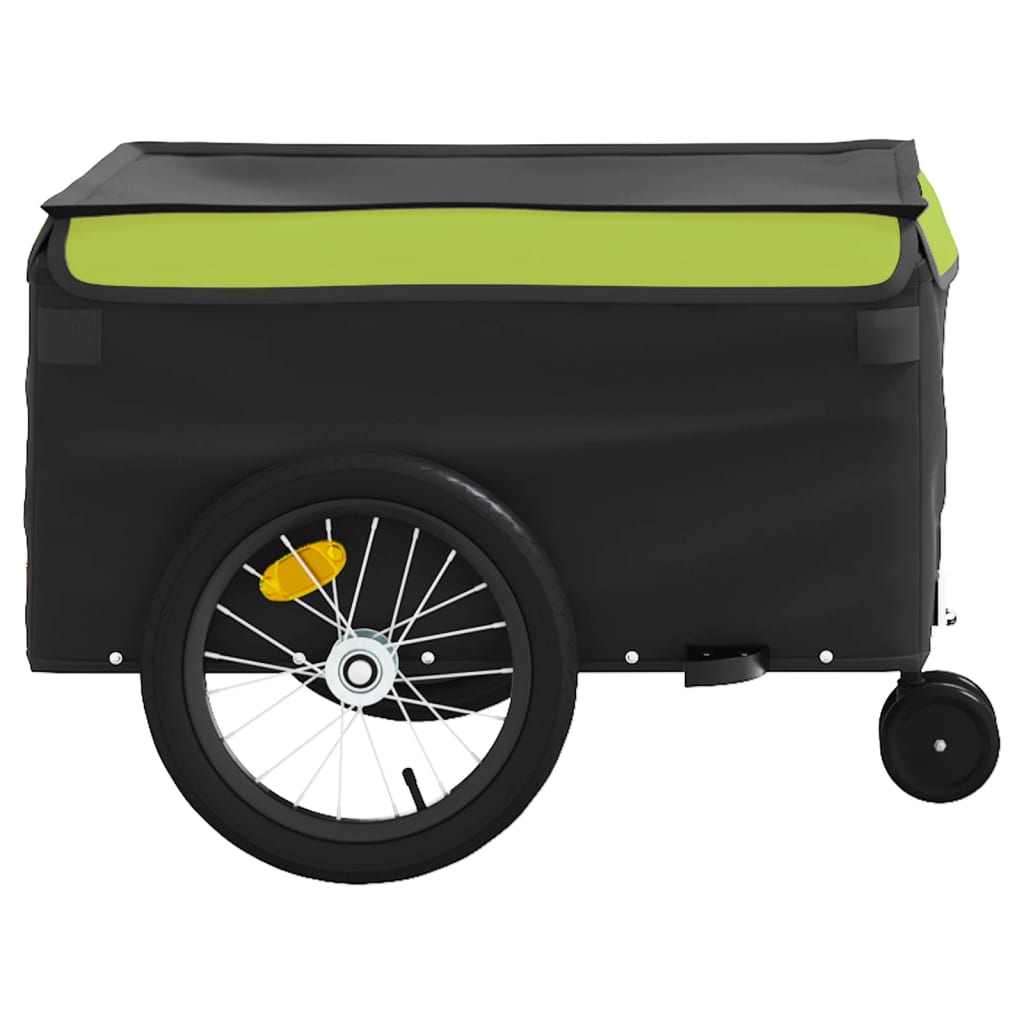Fietstrailer 45 Kg Ijzer Zwart En Groen 62.5 x 124 x 52 cm