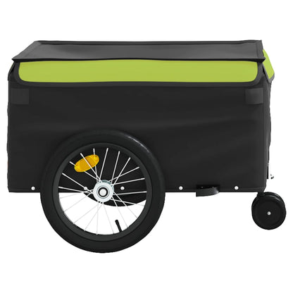 Fietstrailer 45 Kg Ijzer Zwart En Groen 62.5 x 124 x 52 cm