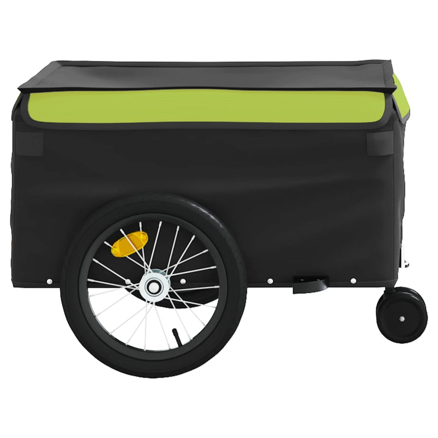 Fietstrailer 45 Kg Ijzer Zwart En Groen 62.5 x 124 x 52 cm