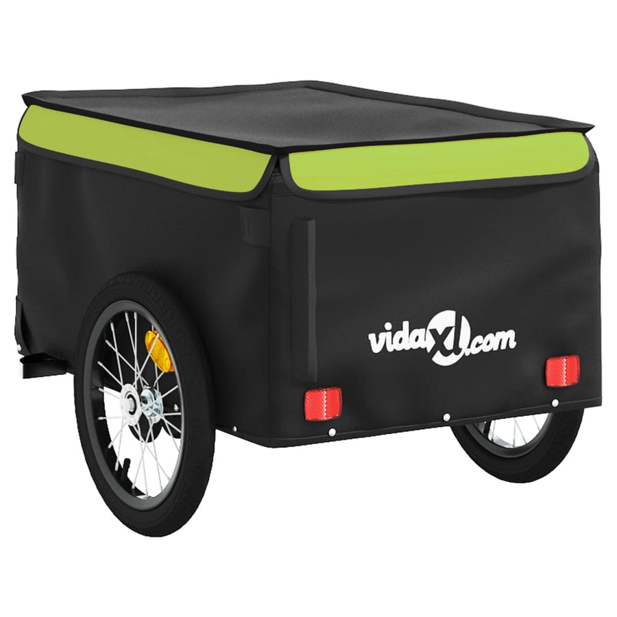 Fietstrailer 45 Kg Ijzer Zwart En Groen 62.5 x 124 x 52 cm
