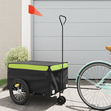 Fietstrailer 45 Kg Ijzer Zwart En Groen 62.5 x 124 x 52 cm