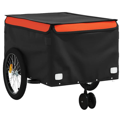 Fietstrailer 45 Kg Ijzer Zwart En Oranje orange 137 x 68 x 59 cm