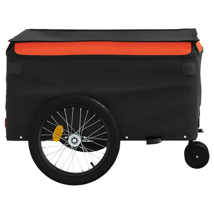 Fietstrailer 45 Kg Ijzer Zwart En Oranje orange 137 x 68 x 59 cm