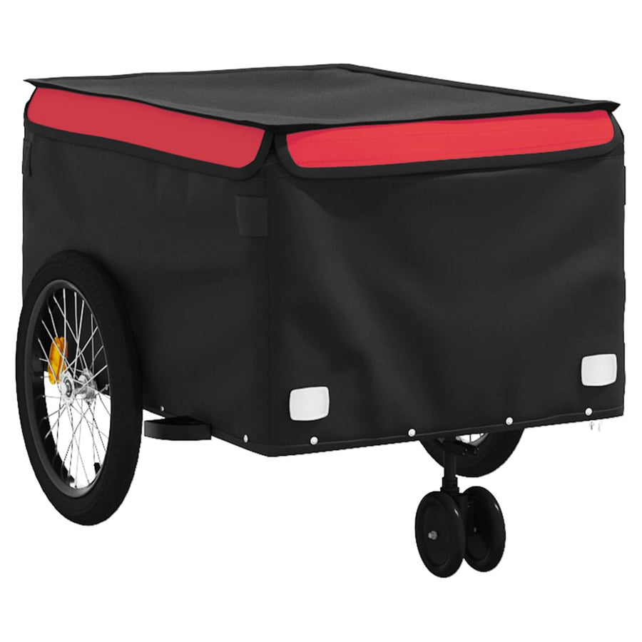 Fietstrailer 45 kg ijzer zwart en 137 x 68 x 59 cm Rood