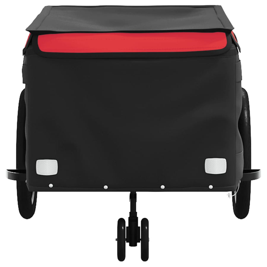 Fietstrailer 45 kg ijzer zwart en 137 x 68 x 59 cm Rood