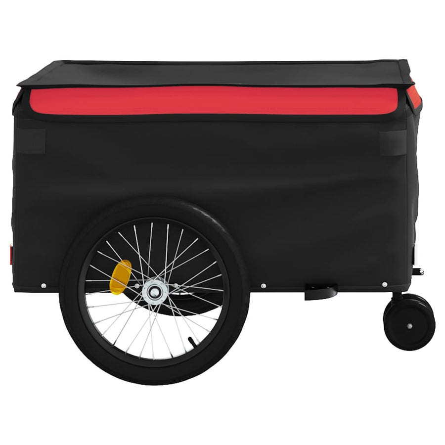 Fietstrailer 45 kg ijzer zwart en 137 x 68 x 59 cm Rood