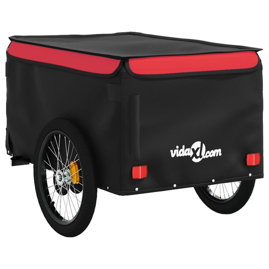 Fietstrailer 45 kg ijzer zwart en 137 x 68 x 59 cm Rood