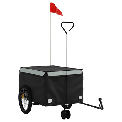 Fietstrailer 45 Kg Ijzer Zwart En Grijs 137 x 68 x 59 cm