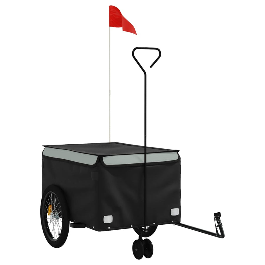 Fietstrailer 45 Kg Ijzer Zwart En Grijs 137 x 68 x 59 cm