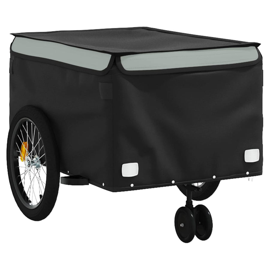 Fietstrailer 45 Kg Ijzer Zwart En Grijs 137 x 68 x 59 cm