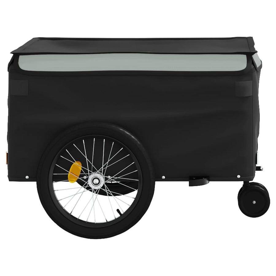 Fietstrailer 45 Kg Ijzer Zwart En Grijs 137 x 68 x 59 cm