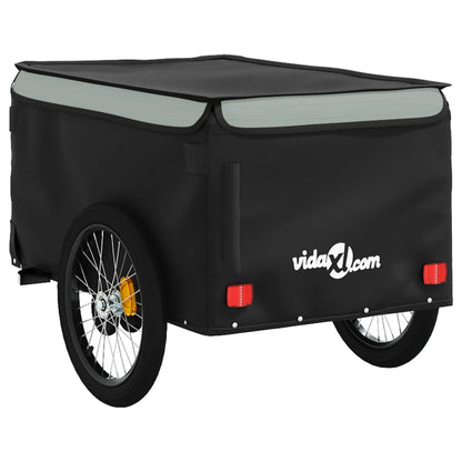 Fietstrailer 45 Kg Ijzer Zwart En Grijs 137 x 68 x 59 cm