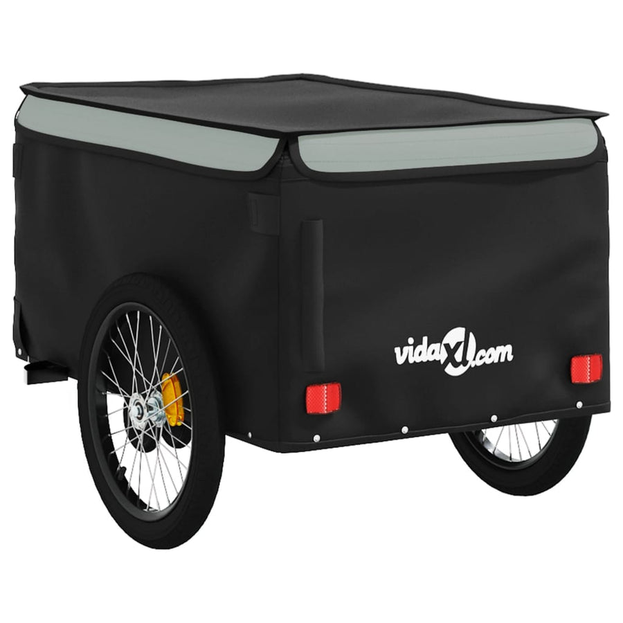 Fietstrailer 45 Kg Ijzer Zwart En Grijs 137 x 68 x 59 cm