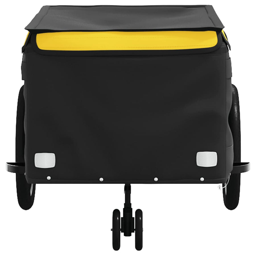 Fietstrailer 45 kg ijzer zwart en 137 x 68 x 59 cm Geel