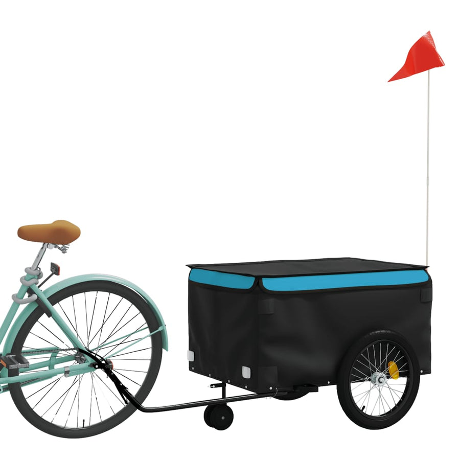 Fietstrailer 45 Kg Ijzer Zwart En 137 x 68 x 59 cm