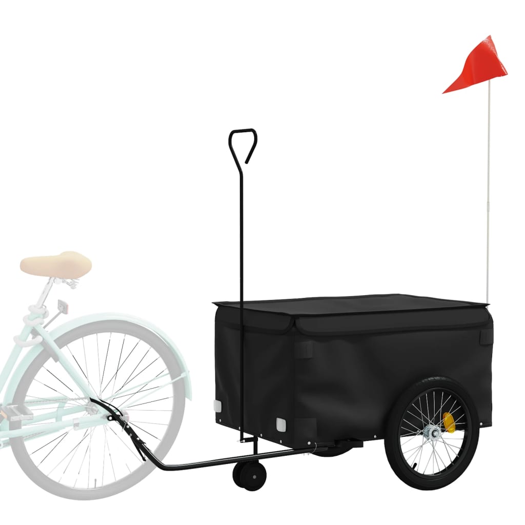 Fietstrailer 45 kg ijzer 137 x 68 x 59 cm Zwart
