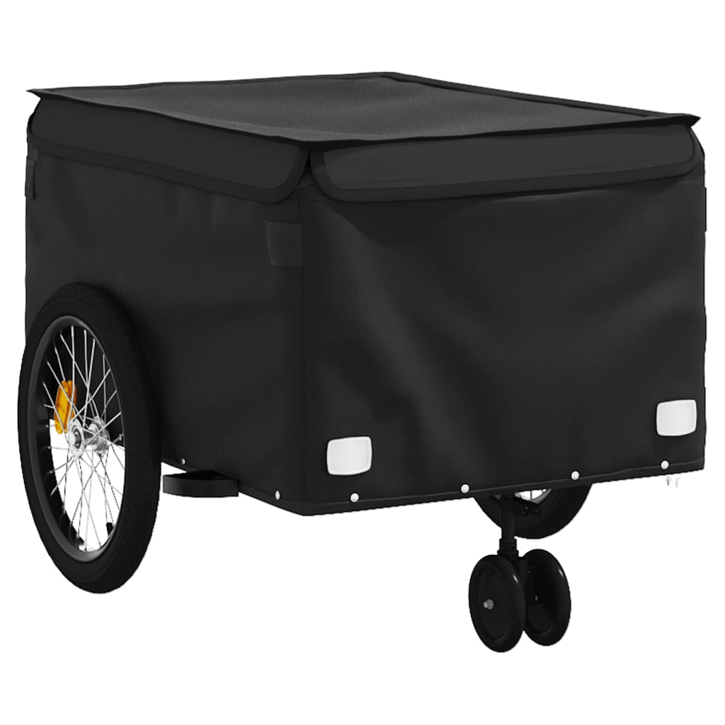 Fietstrailer 45 kg ijzer 137 x 68 x 59 cm Zwart