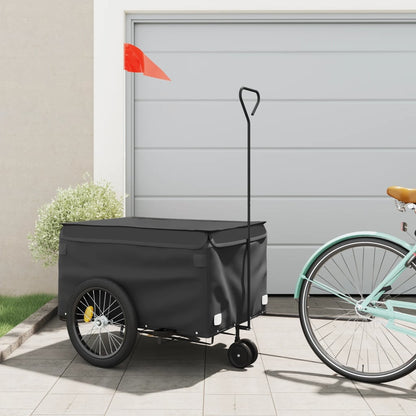 Fietstrailer 45 kg ijzer 137 x 68 x 59 cm Zwart