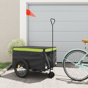 Fietstrailer 45 kg ijzer zwart groen 137x69x59 cm
