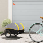 Fietstrailer 30 kg ijzer zwart geel 123x52x53 cm
