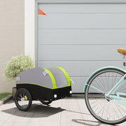 Fietstrailer 123x52x53 cm ijzer zwart groen
