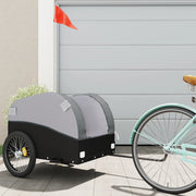 Fietstrailer 45 kg ijzer zwart grijs
