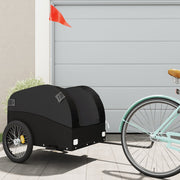 Fietstrailer 45 kg ijzer zwart 126x63x63 cm