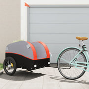 Fietstrailer 45 kg ijzer zwart oranje 133x68x68 cm