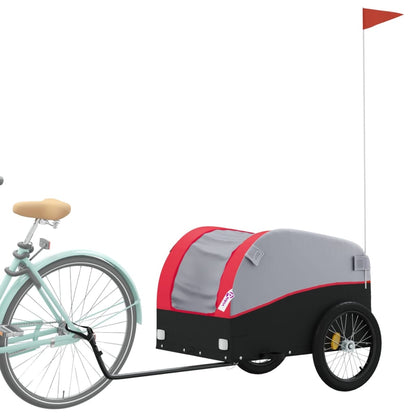 Fietstrailer 45 Kg Ijzer Zwart En 133 x 68 x 68 cm