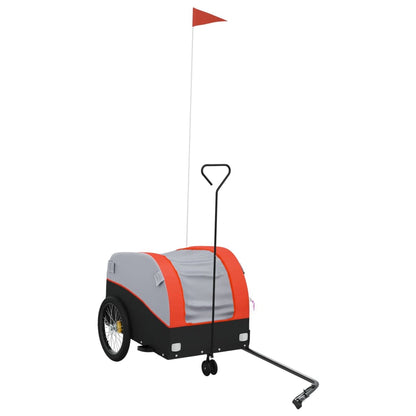 Fietstrailer 30 kg ijzer zwart en oranje 52 x 123 x 53 cm orange