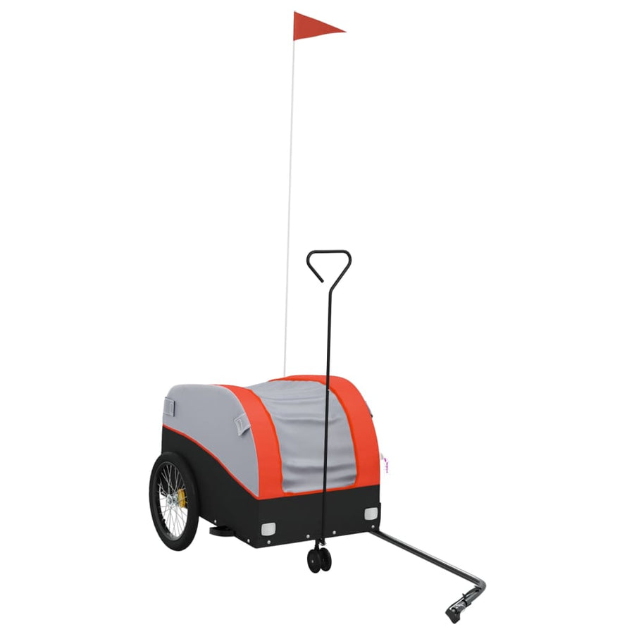Fietstrailer 30 kg ijzer zwart en oranje 52 x 123 x 53 cm orange