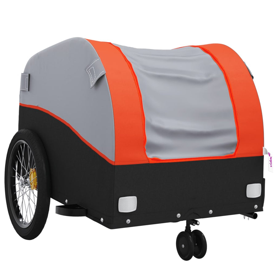 Fietstrailer 30 kg ijzer zwart en oranje 52 x 123 x 53 cm orange