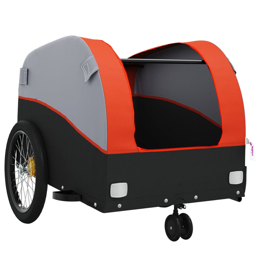 Fietstrailer 30 kg ijzer zwart en oranje 52 x 123 x 53 cm orange