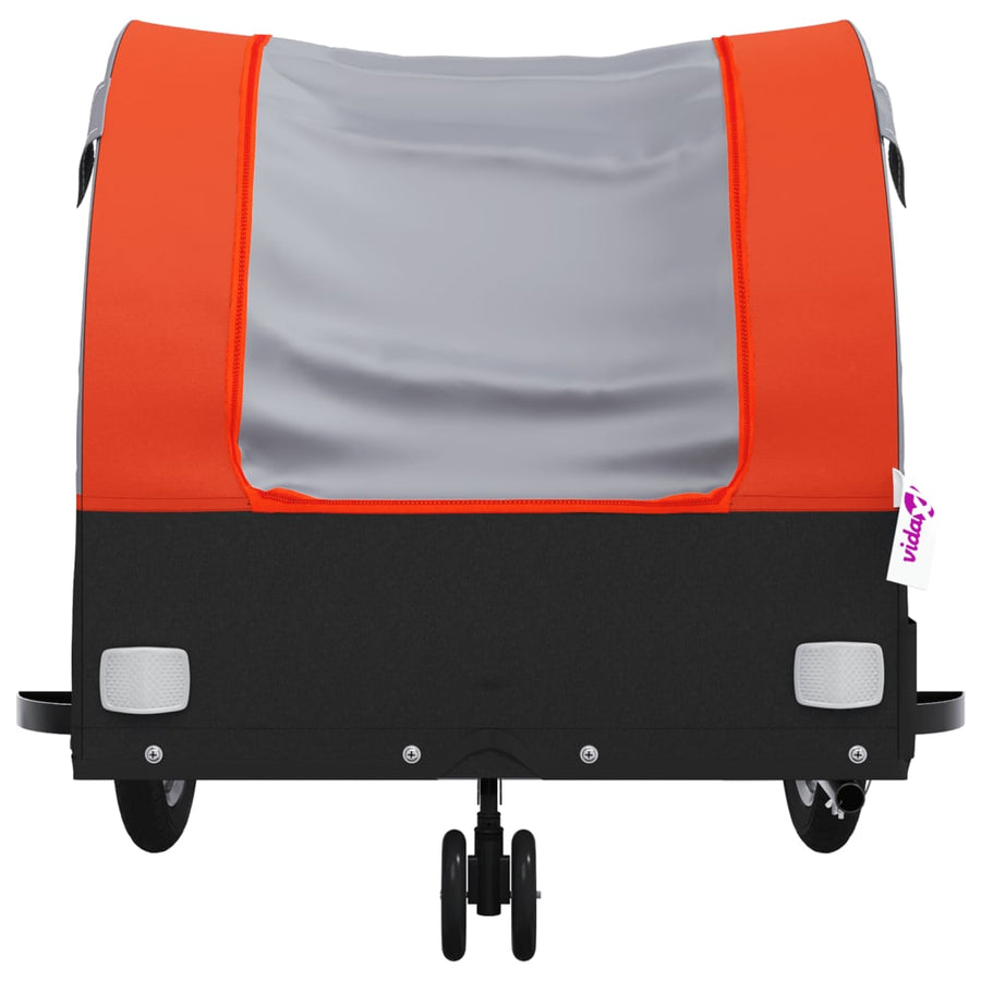 Fietstrailer 30 kg ijzer zwart en oranje 52 x 123 x 53 cm orange