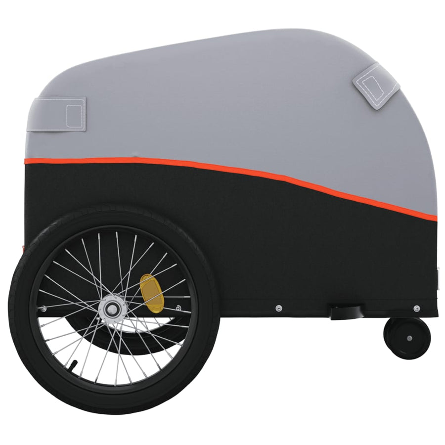 Fietstrailer 30 kg ijzer zwart en oranje 52 x 123 x 53 cm orange
