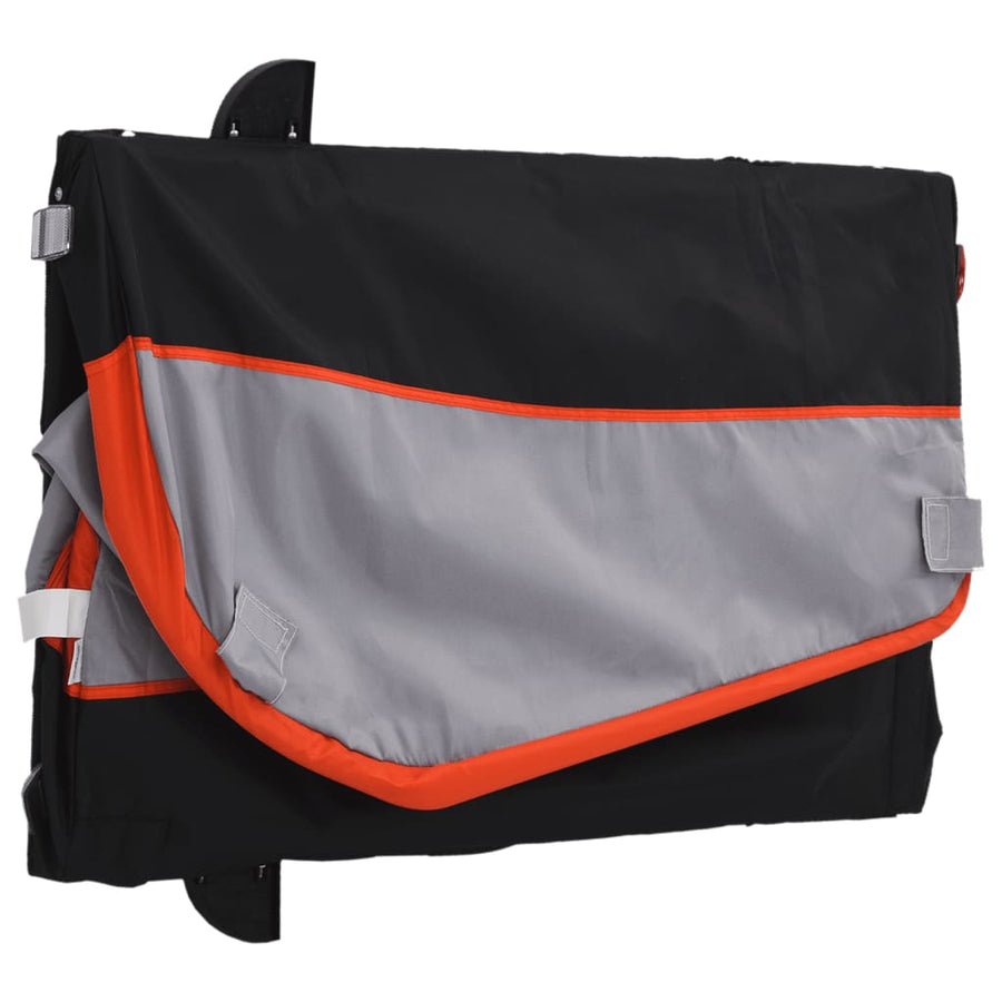 Fietstrailer 30 kg ijzer zwart en oranje 52 x 123 x 53 cm orange