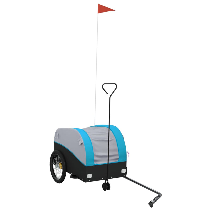 Fietstrailer 30 kg ijzer zwart en blauw 52 x 123 x 53 cm Blauw