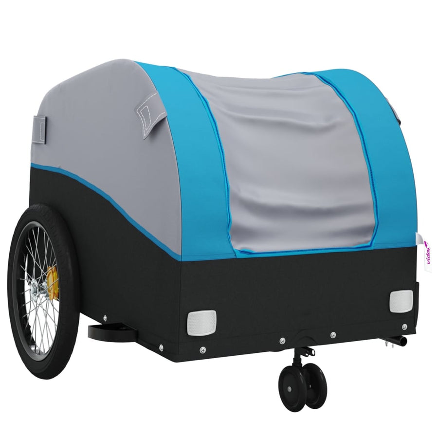 Fietstrailer 30 kg ijzer zwart en blauw 52 x 123 x 53 cm Blauw